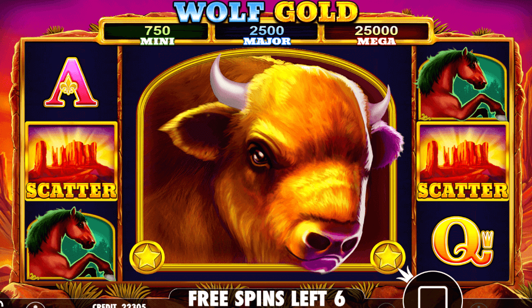 Giros gratis- tragamonedas Wolf Gold