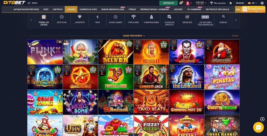 Catálogo tragamonedas Ditobet Casino