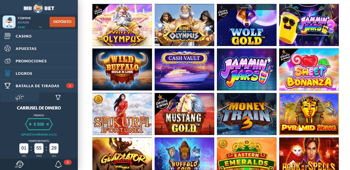 Catálogo juegos Mr. Bet casino