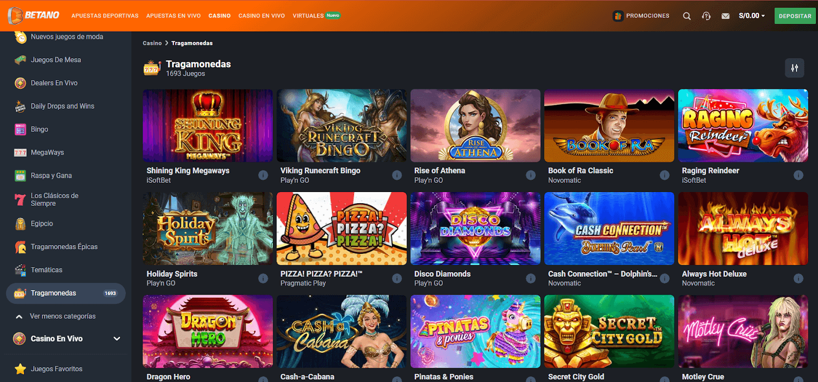 catalogo slots betano casino